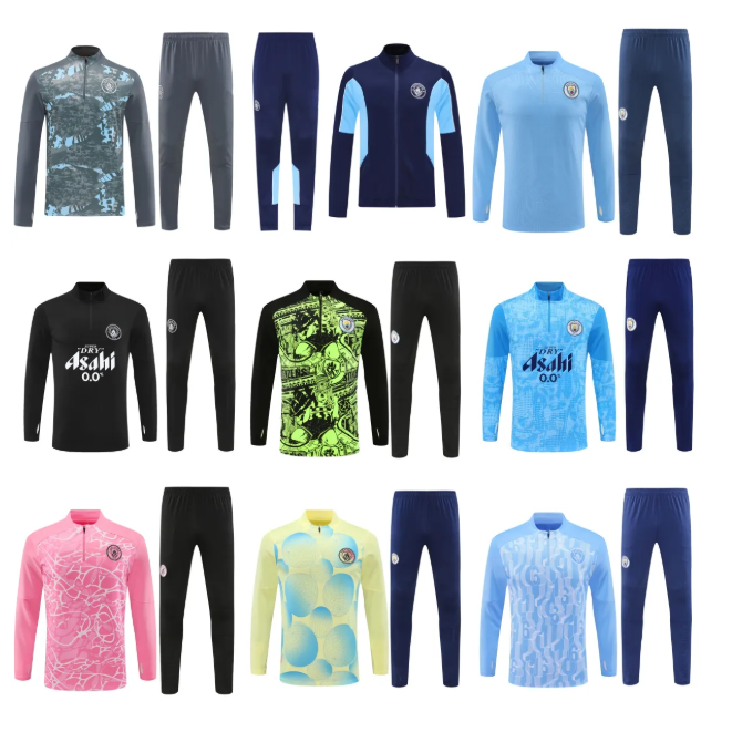 2025 26 Man City ensemble foot hommes enfants kit survêtement football jogging soccer veste garçon tuta calcio trainingsanzug coupe-vent Haaland