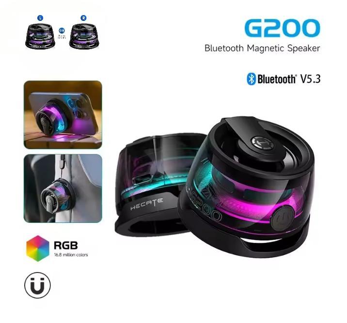G200 Wireless Mini Bluetooth Speaker Magnetic Stand, Outdoor Ambient Light & Portable Desktop Gaming Audio Device - Compact Design, Strong Bass, Multi-Scene Use