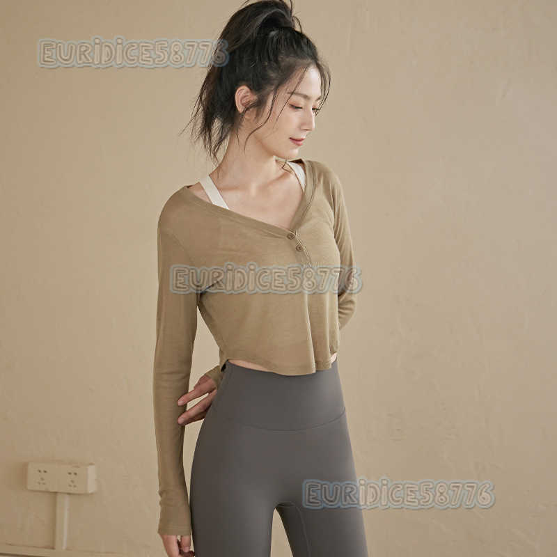 Loose Sports Coverup for Women Short Top Slimming Yoga Tshirt Running Training Mesh Breathable Fitness Long Sleeve H250825