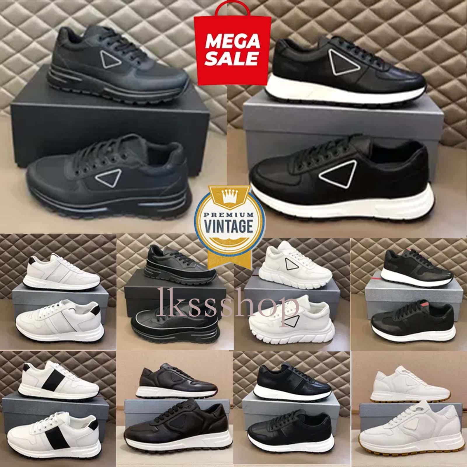 Pradaxashoes mens Sneakers Desginer Metal Triangle Casual Pradaxa Shoes Men Leather Mesh Sneaker Light Expanded Runner Outdoor Trainer Shoe 0a