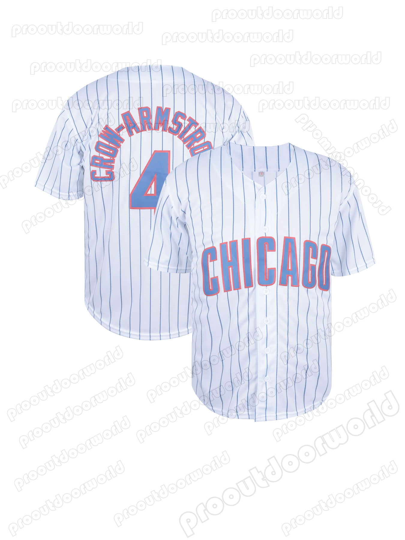 4 Pete Crow-Armstrong 2025 White/Blue Baseball Jeresy Dansby Swanson Suzuki Kyle Tucker Kelly Custom Nom and Num Stitched Letter Design
