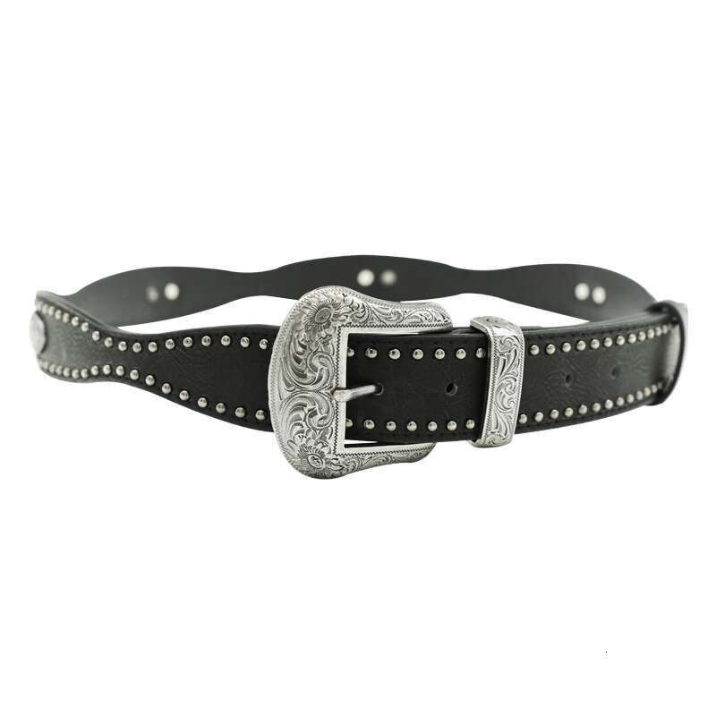 American for Women 2025 New Rivet Punk Style Belt Versatile with Jeans Personality Y2K Black