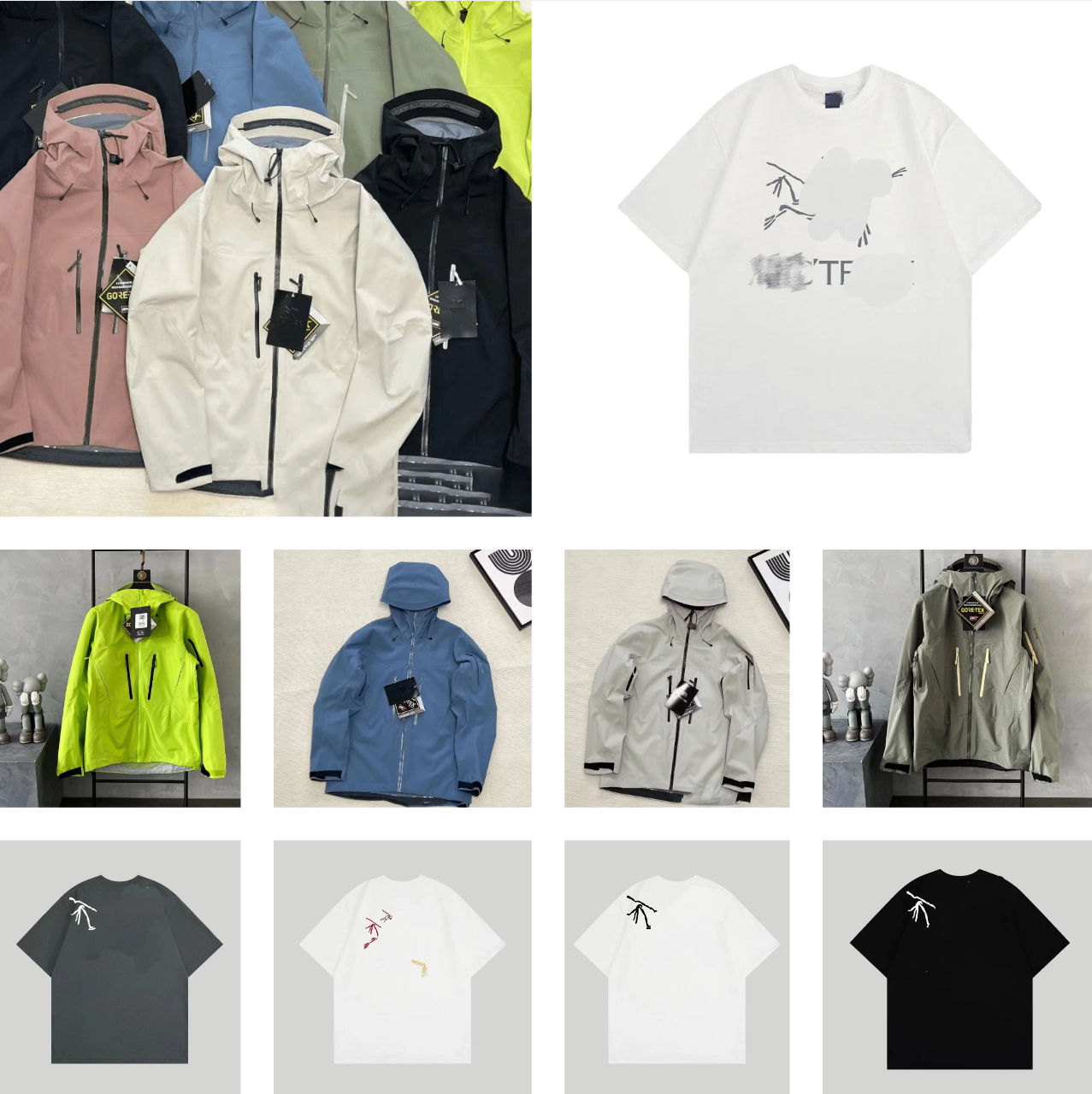 Designer men's jacket T-shirt pure cotton hard shell assault suit with overflow glue waterproof style sporty autumn and winter plus size high street style luxury