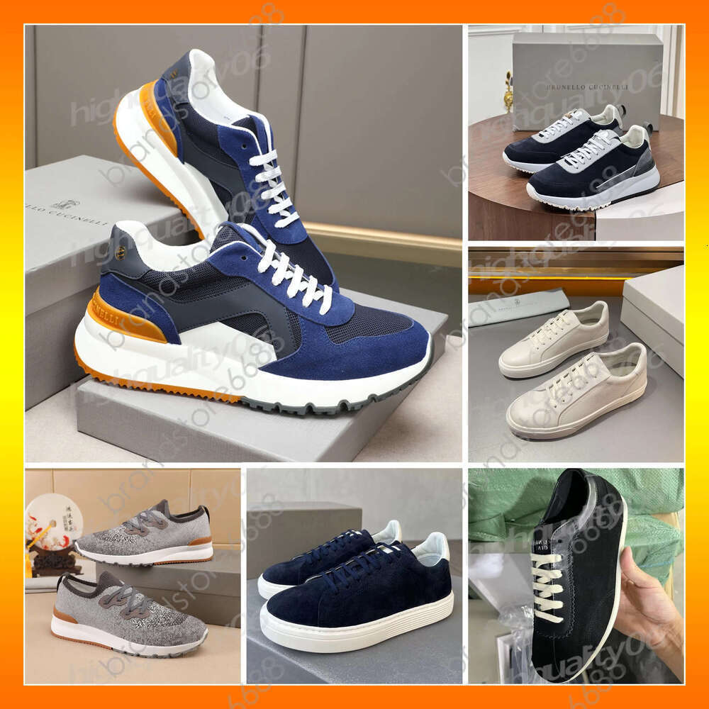 Brunello Cucinelli Mens womens designer sneaker BC low Knitted mesh Casual leather Loafers dress shoe Flat walk run Outdoor sport Training shoes tennis suede