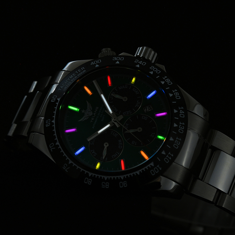 Yelang 42mm Men Luminous Watch Luxury Japan MIYOTA 9120 Automatic Movement 10Bar 100M Waterproof Military Style Watch V1033 - view 5