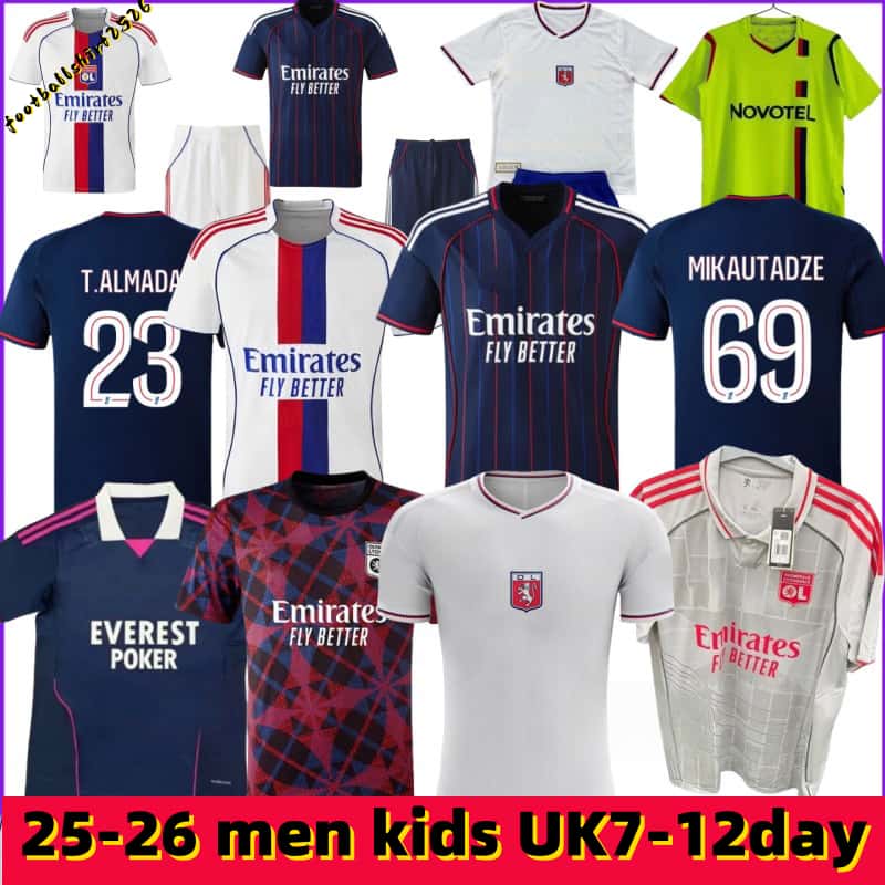 25 26 lyon MIKAUTADZE Maillot de foot FOFANA Soccer Jersey 75-year-anniversary TOLISSO NUAMAH OL 75th football shirts 2025 T.ALMADA equipment lyon retro men kids kit