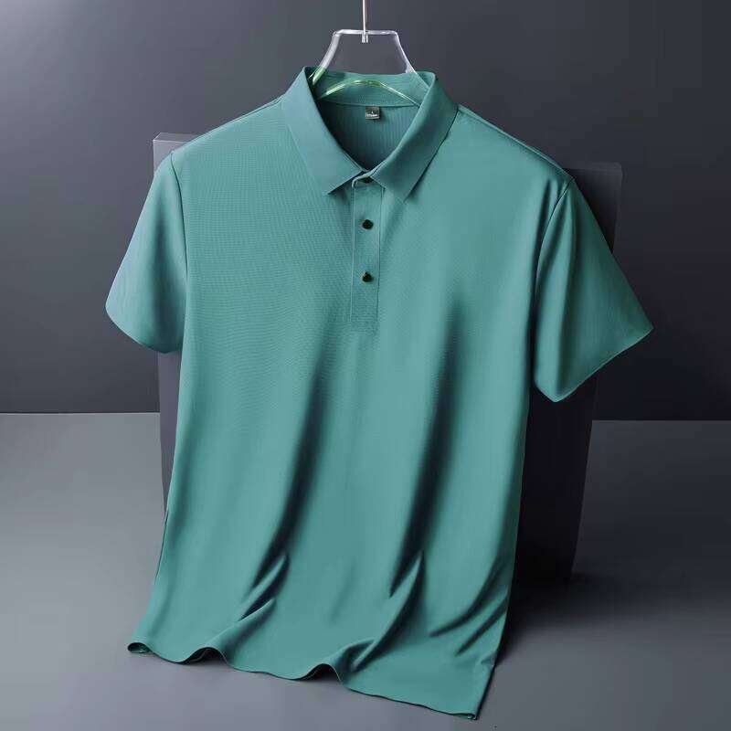 Men's Traceless T-shirt Ice Silk Bonded Plus Sized Quick Dry Breathable Polo Shirt for Men