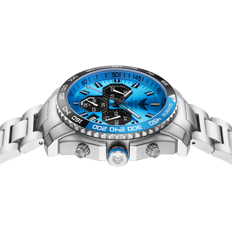 Yelang Watch V1215 44MM Man Sports Watch Japan VR42 Eco-Drive movement Diving Watch 100m Professional Waterproof T100 luminous