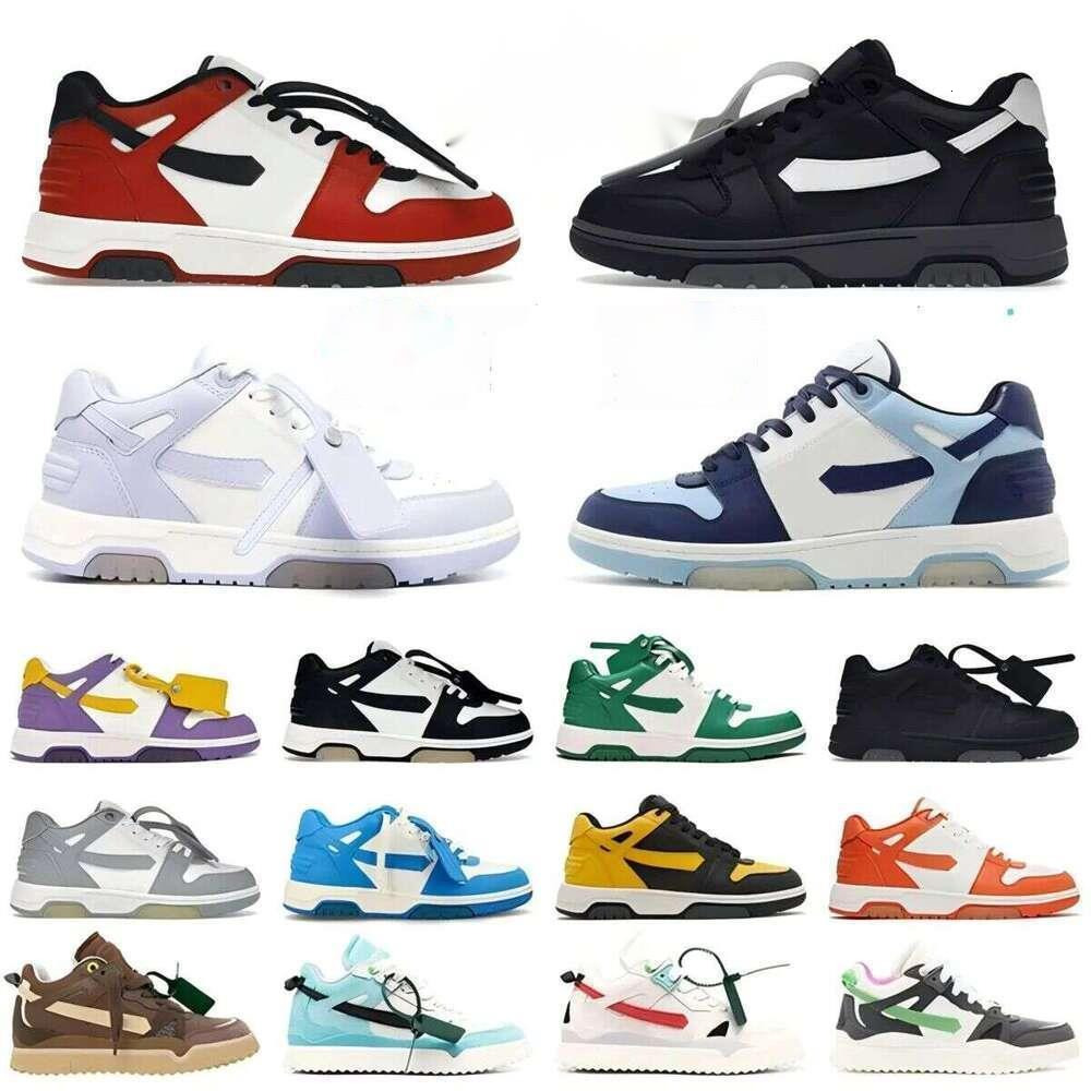 Off White Shoes for Men Women Designer Sneakers Vintage Distressed Style Mixed Color Flat Trainers Womens Mens Sneakers Eur Sizes 36-45