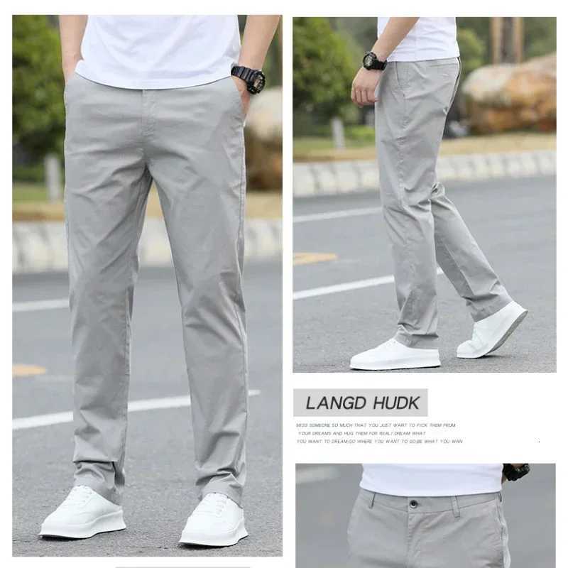 Mens SlimFit Cotton Chino Pants Tailored Casual Trousers with Stretch Comfort Waist 2840 Modern Office to Weekend Wear W250826