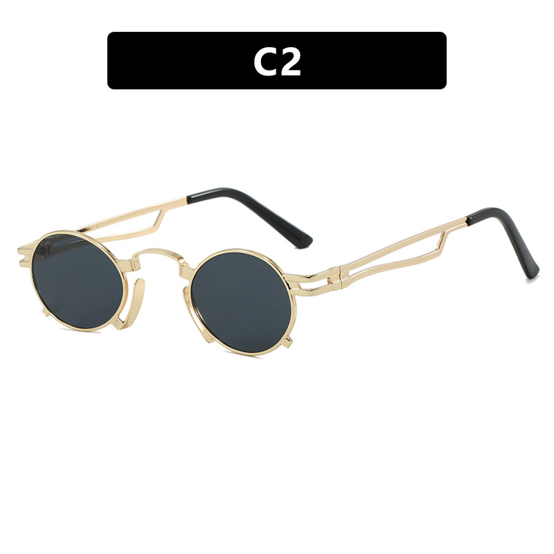 2025 Small Round Punk Sunglasses Retro Color Lens Shades for Hipster Street Style
