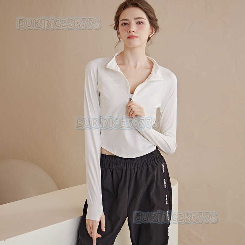 2025 New Halfzip Yoga Shirt for Women Long Sleeve Sports Top Slim Fit Autumn Running Short Fitness Shirt H250825 GR0U