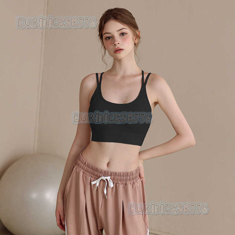Highend Yoga Sports Bra Cross Back Shockproof Gathered Yoga Running Fitness Onepiece Sports Bra H250825