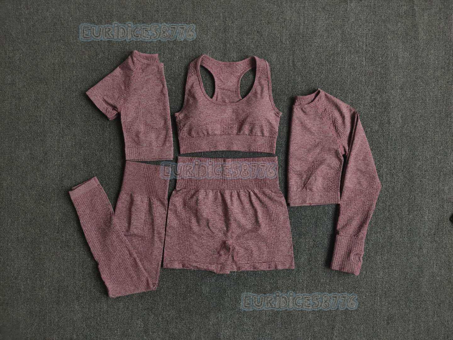 Sexy Fitness Suit Hip Lifting Yoga Short Sleeve Shorts Long Sleeve Sports Five Piece Suit H250825