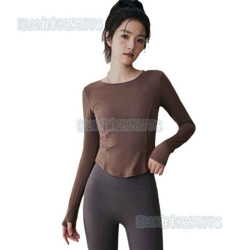 Womens Sports Top Slimming Warm Yoga Wear Autumn Winter New Running Pilates Training Set Fitness Long Sleeve H250825