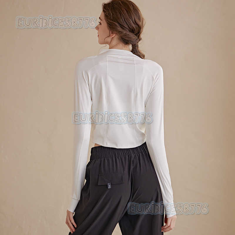 2025 New Halfzip Yoga Shirt for Women Long Sleeve Sports Top Slim Fit Autumn Running Short Fitness Shirt H250825 GR0U