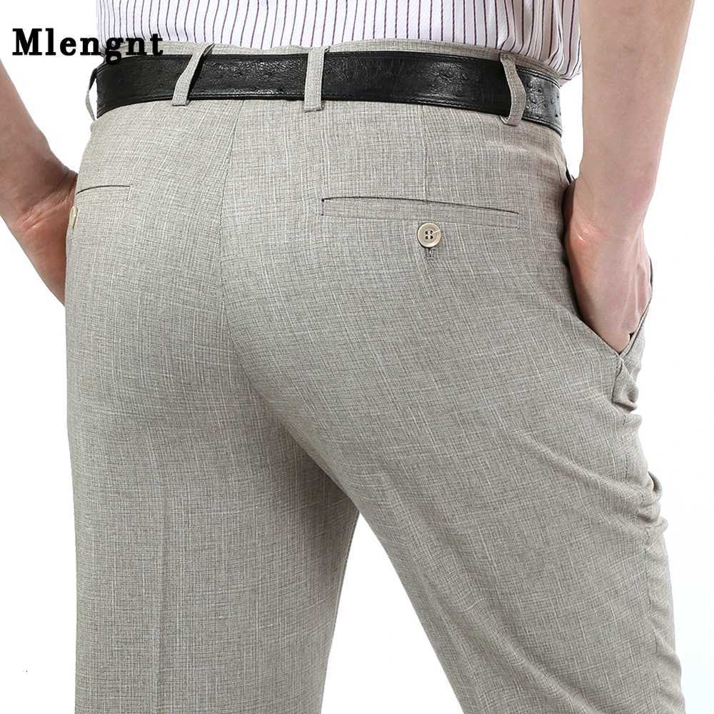 202 Big Size 44 Summer Comfortable Business Linen Pants Mens High Quality Casual Trousers Straight Work Suit Pants Male 8 Colors W250826