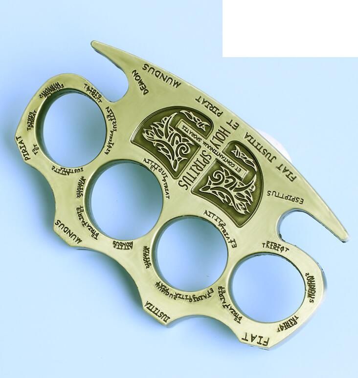 Thickened 11mm Brass Knuckle Men and Women's Boxing Buckle Tiger Finger Four-finger Metal Knuckle Duster 4 Fingers Ring Tiger Weapons