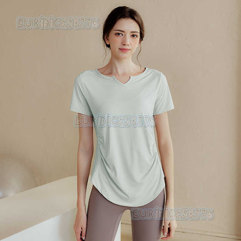 Womens Yoga Top Loose Slimming Quickdry Short Sleeve Tshirt Cool Running Sports Top Morning Jogging Workout Fitness Clothing H250825
