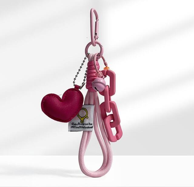 Style Heart Bell Chain Bracelet Pendant Dopamine Climbing Rope Bag Keychain Ornament 250726