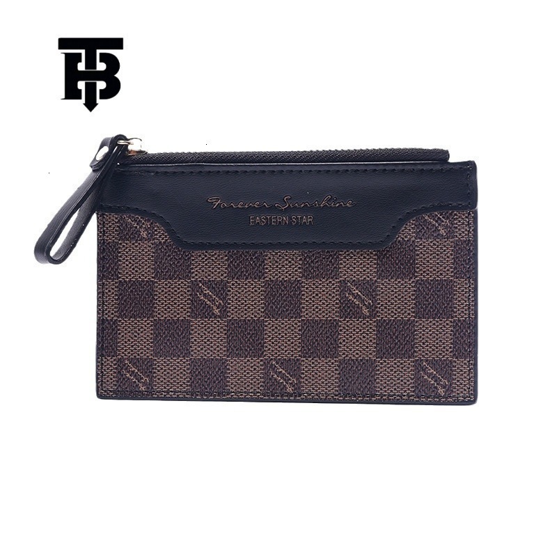 TB BHULAMTE New Retro European And American Thin Wallet Designer Luxury Women's Short ID Card Clip Fashion Zipper Coin Bag Free Shipping