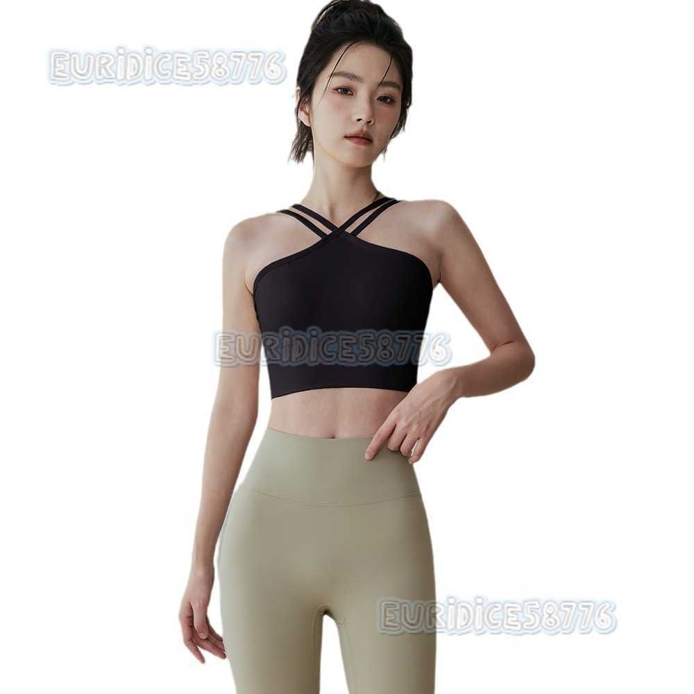 Allinone Yoga Bra Women Double Shoulder Straps Shockproof Sports Vest Professional Running Pilates Training Fitness Bra H250825