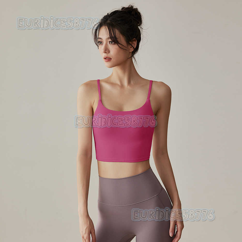 Sports Bra with Chest Pads for Women Beautiful Back Thin Straps Fitness Bra Pushup Pilates Training Yoga Vest Summer H250825