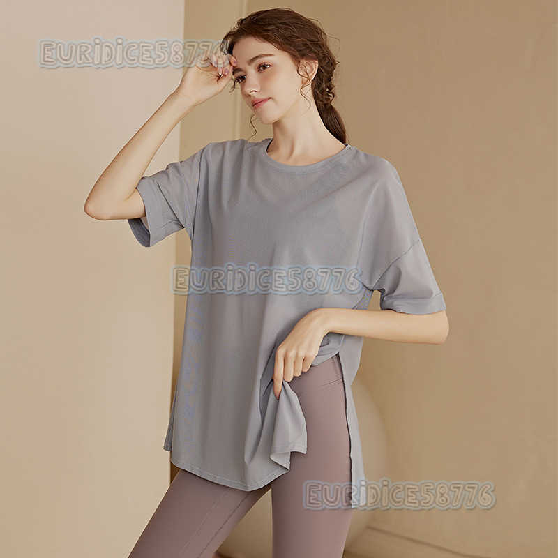 Hipcovering Sports Top for Women Summer Running Training Loose Slimming Trendy Yoga Shirt Breathable Fitness Short Sleeve H250825