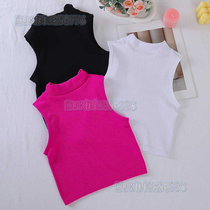 New Seamless Ribbed High Neck Sports Vest Full Coverage Vertical Stripes Running Fitness Yoga Top Quickdry Women H250825