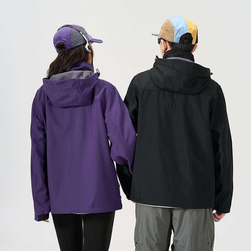 2025 Spring Autumn Outdoor Soft Shell Couple Style Waterproof Windproof Hooded Casual Sports Jacket For Men And Women