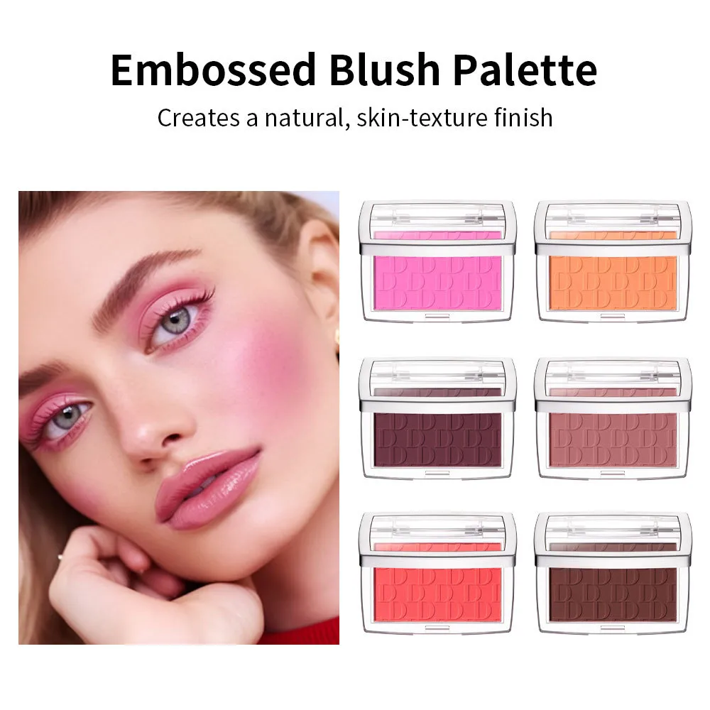Carved Blush Plate 6 Color Powder Matte Face Blush Face Blusher Blendable Formula Long Lasting Waterproof Light Good Quality