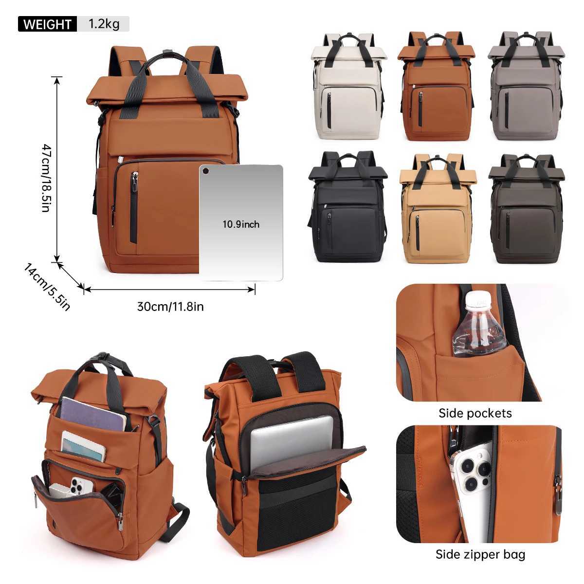 HighEnd Nappa Leather Backpack Mens Waterproof Laptop Bag Mens Bag Large Capacity Backpack Travel Bag School Bag Business Trip Boss Bag Elegant H25082