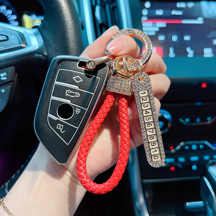 Strawberry Bead Bag Charm Bear Crystal Bracelet Key Chain Wristlet Car KeyChain Hand Woven Cord Sports Beaded Keychains Pearl Chain Leather Sherina Pu