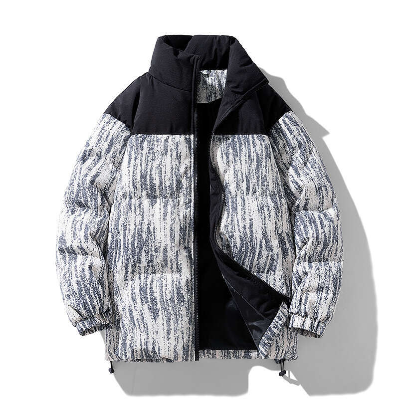 Winter Tie-Dye Gradient Jacket For Men And Women, Street Style Loose Fit, Casual Couple's Versatile Cotton Coat