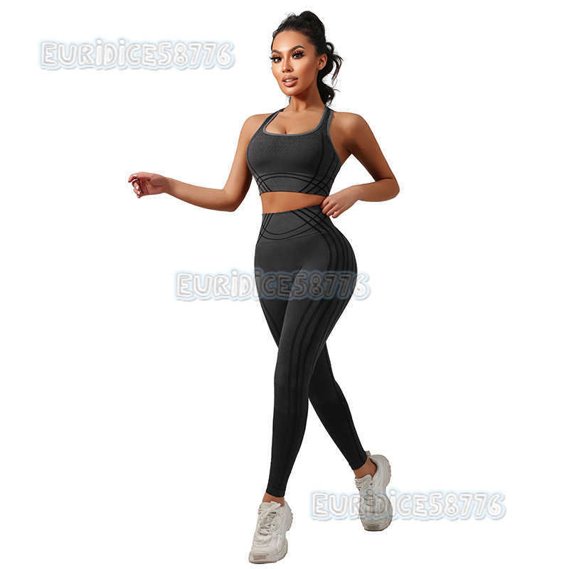 New Seamless Gradient Tiedye Padded Sports Bra Hiplifting Highwaist Yoga Leggings Tightfitting H250825