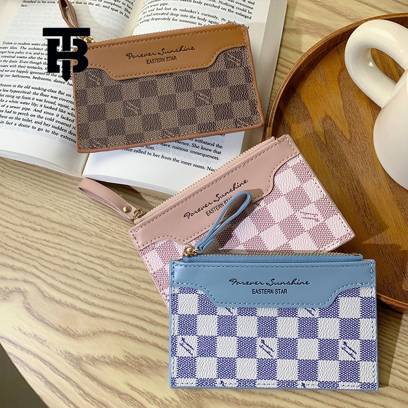 TB BHULAMTE New Retro European And American Thin Wallet Designer Luxury Women's Short ID Card Clip Fashion Zipper Coin Bag Free Shipping