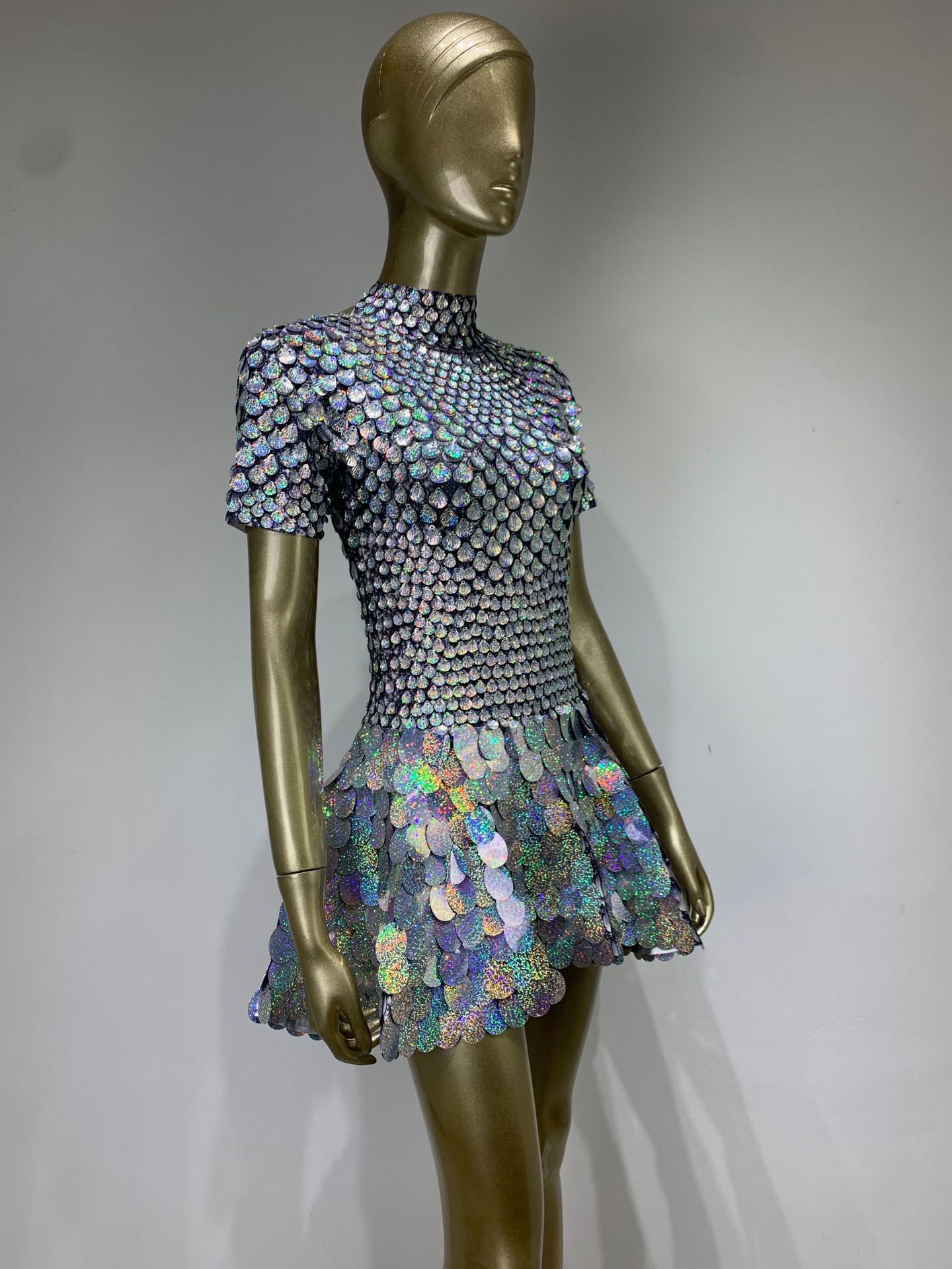 Sequin Shell Mini Dress for Nightclub Parties & Stage Performances - Sparkling Sleeveless Cocktail Dress