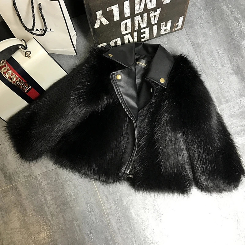 Winter Mother Daughter Faux Fur Leather Coat Childrens Artificial Fox Fur Girls Jacket Kids Elegant Boutique Clothes TZ422 250826