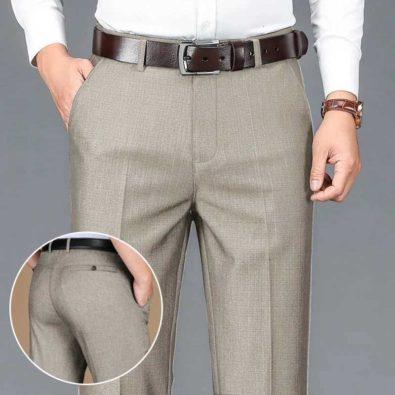 New Mens Classic Straight Leg Business Suit Pants Solid Formal Occasion Office Pants Male High Quality Baggy Trousers Plus Size W250826