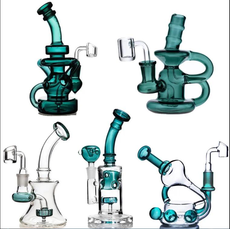 Small Glass Bong Hookahs Smoking Glass Water pipes Bubbler Dab Rigs Oil Accessory With 14mm Banger