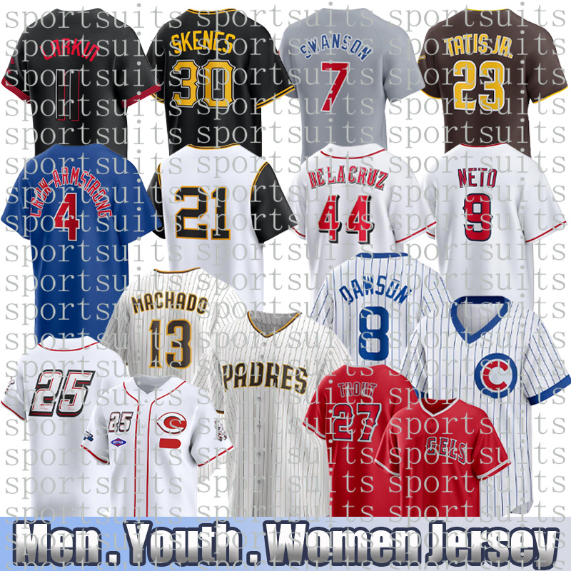 cubs jersey marlins angels red pirates padresS baseball jersey Mike Trout Crow-Armstrong Fernando Tatis Jr. Connor Norby Paul Skenes Elly De La Cruz jerseys men youth
