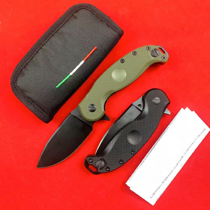 LRVES Flipper Folding Knife N690 Black Oxide Drop Point Blade CNC G10 Handle Outdoor Camping Hiking EDC Pocket Knives
