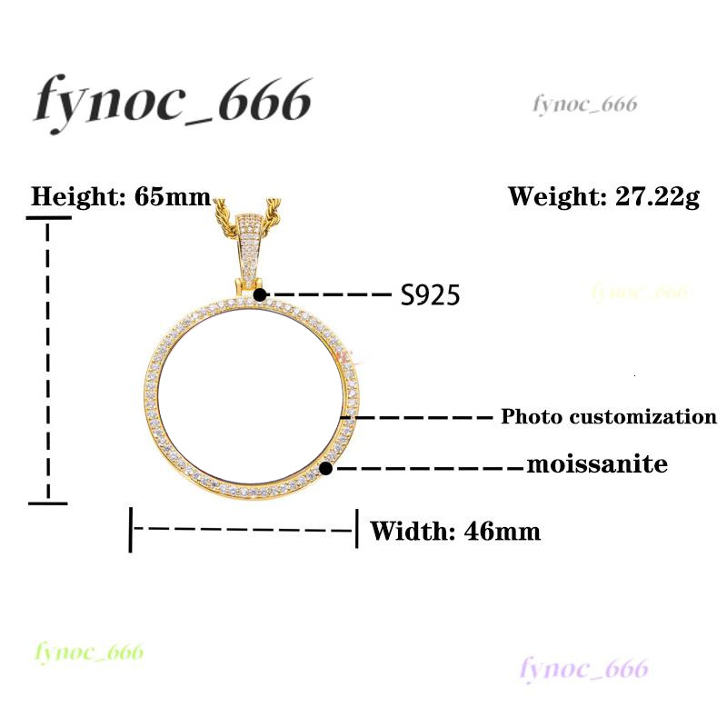 Lab Grown Moissanite 925 Silver Custom Photo Pendant Two Tone Options Gold and White Gold Plated Bulk Order Jewelry Supplies