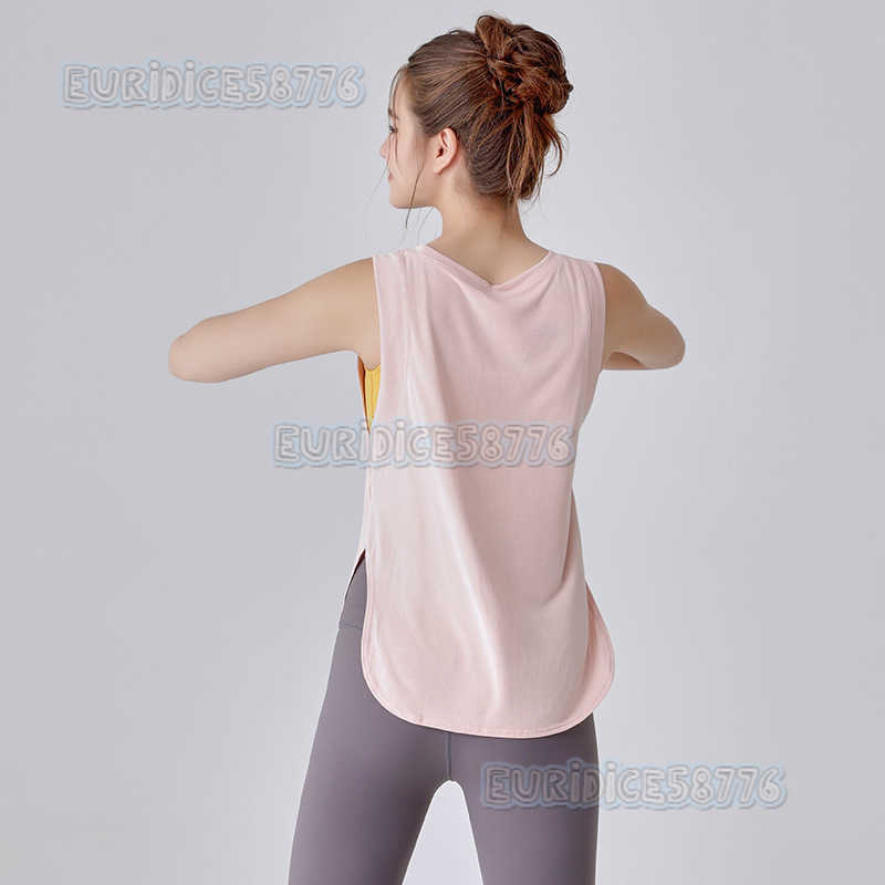Sports Vest for Women Loose Fit Hipcovering Slimming Yoga Top Tshirt Summer Thin Style Training Fitness Sleeveless Coverup H250825