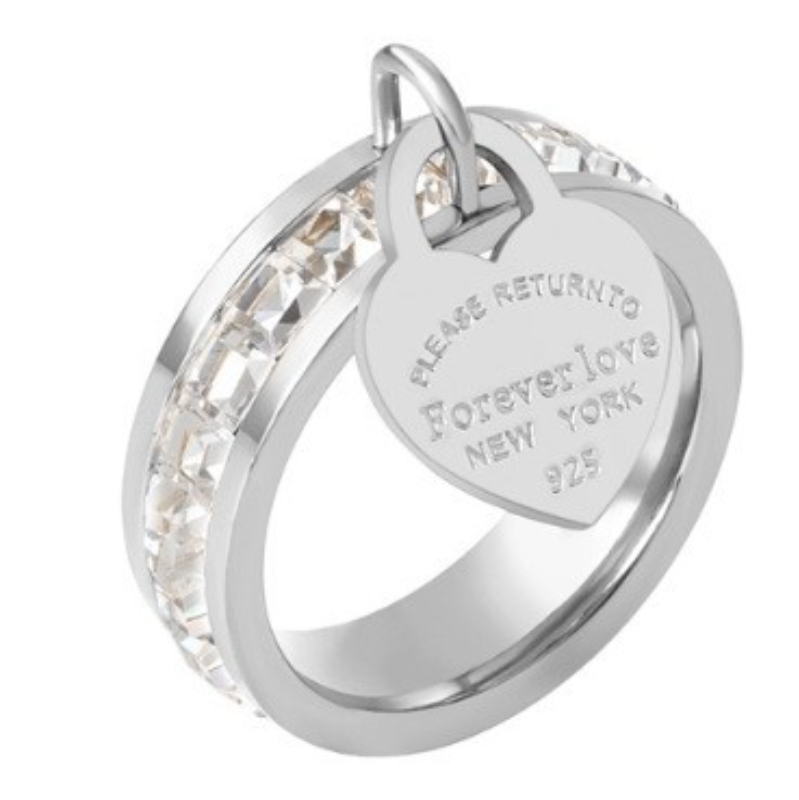 luxury ring Designer jewelry collection women man 925 pure silver ring Suitable for festival gifts and weddings High-end Round ring with heart-shaped 