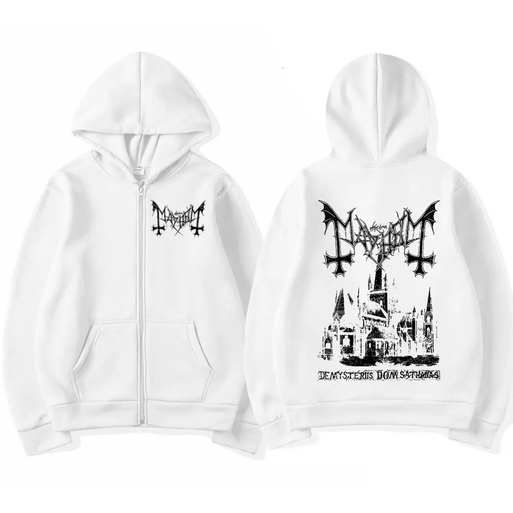 Mayhem De Mysteriis Dom Sathanas Album Zipper Hoodies Death Metal Gothic Zip Up Hoodie Men Women Oversized Fleece Hoody Jacket 250818