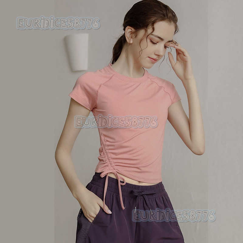New Summer Yoga Wear Short Sleeve Tshirt Women Tightfitting Quickdry Sports Top Breathable Slimming Fitness Wear H250825