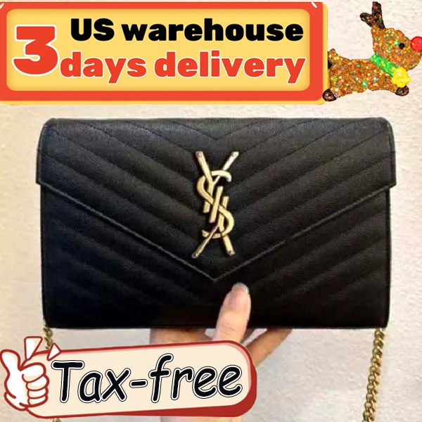 Designer Bag Womens wallet black handbag sheepskin bag caviar bags Gold Sliver chain bag classic flap designer shoulder bag luxury crossbody designer bags
