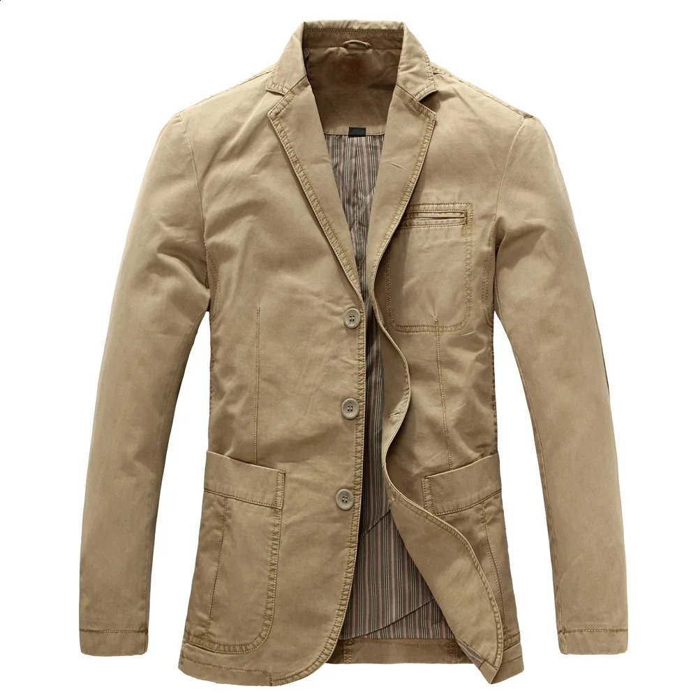 Spring Men 100 Cotton Casual Blazer Mens Military Jacket Blazers Suit Coat Male Masculino Jackets 251023