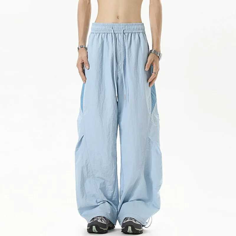 Dopamine Cool Color Block Trendy Brand Street Dance Hip Hop Wide Leg Sports Pants Summer Thin Quick Drying Parachute Charge Pa W250826